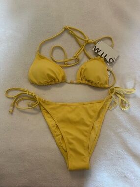 WILO Yellow Triangle Tie-Side Bikini Set